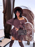PLUS SIZE sweater "AGAIN 10588"- choco